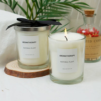 Bougie parfumée en cire de soja de luxe sur mesure en gros, décoration de parfum d'ambiance personnalisée pour la maison, boîte cadeau en verre avec couvercle en métal, Noël