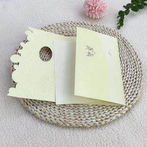 Bon marché personnalisé stock fleur personnelle gaufrage <span class=keywords><strong>origami</strong></span> manchon d'invitation de mariage avec enveloppe - Product Image 5