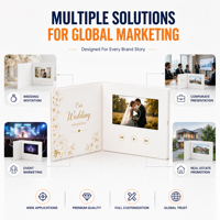 Album numérique personnalisé avec écran HD, stockage intégré, brochure vidéo LCD pour invitation de mariage, carte de vœux