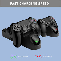 Ventilateur de Refroidissement PS4 3-en-1 avec Chargeur Double Manette et Support de Rangement, Station de Refroidissement Multifonction pour PS4 PRO/SLIM