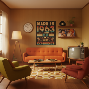 Camiseta de manga larga hecha en 1963, no soy de 60 años, soy de 18 años con 42 años de experiencia, unisex, cuello redondo, serigrafía - Product Image 3