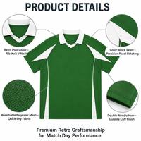 Grosir OEM Kustom Sublimasi 100% Poliester V-Neck Retro Color Block Set Jersey Sepak Bola Lengan Pendek Pria