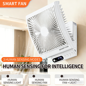 Ventilateur mural USB carré 8000 mAh, pliable, tactile, réglable, simple, élégant, pour bureau et maison, avec capteur de présence humaine - Product Image 5