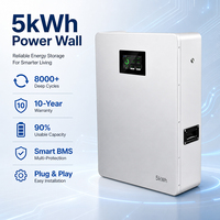 Batterie au lithium LiFePO4 Power Wall 51,2 V 48 V 100 Ah, pack de batteries 5 kWh 10 kWh, système de stockage d'énergie domestique, certification CE