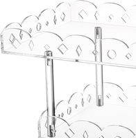 Lot de 3 supports à cupcakes en acrylique PMMA à 2 niveaux, transparents, couleur personnalisée, pour mariage, baby shower, anniversaire, buffet