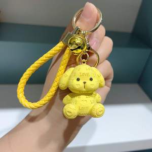 Cartoon Resin Sitting Dog Keychain LOVE Cute and Exquisite Figurine <b>Key</b> <b>Chain</b> Schoolbag Pendant - Product Image 5