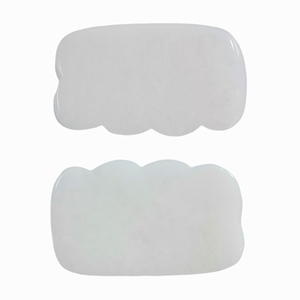 Outils de Gua Sha en jade blanc ondulé, pierre précieuse de refroidissement naturel, personnalisables, pour le soin de la peau - Product Image 2