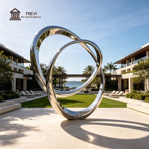 Escultura de acero inoxidable pulido espejo TREVI |   Estatua Abstracta con Forma de Cinta en Espiral para Decoración de Jardín y Exteriores - Product Image 6