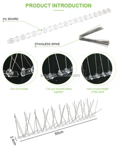 Small Bird Cat Squirrel Deterrent Repellent Pigeon Scare 304 Stainless Steel Bird Spikes For Fence Roof And Wall