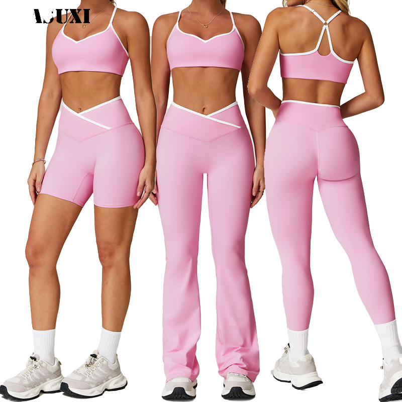 2026 New Sports Gym Suit for Women Solid Pattern Fitness Yoga Workout Clothing Women's Athletics Wear