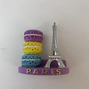 París nuevo diseño Torre Eiffel donut resina y metal impresión a mano personalizada colección de arte 3D recuerdo nevera imán decoración de fiesta - Product Image 2
