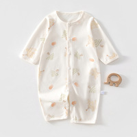 Combinaison bébé unisexe en coton à manches courtes, respirante, fine et légère, fermeture à boutons pression, motif de dessin animé, style mignon, été