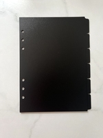 Diviseurs de Page A5 PP noir solide, 6 onglets latéraux A5 planificateur diviseurs en plastique