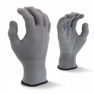 Gants de travail antidérapants en coton Durable, points de poignée en caoutchouc, gants de protection résistants aux coupures