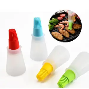 Outil de cuisson Portable en plein air BBQ pâtisserie cuisson bouteille d'huile en Silicone Sauce au miel brosse à huile en silicone compte-gouttes