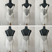 Robe de nuit courte en dentelle blanche, robe de mariée, vêtements de nuit pour lune de miel
