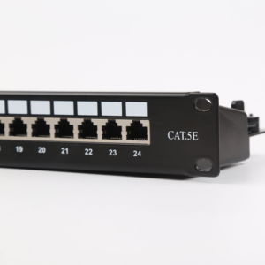 แผงแพทช์ CAT6A <span class=keywords><strong>FTP</strong></span> 24 พอร์ต 90 องศา RJ45 สีดำ ผลิตจากเหล็กแผ่นรีดเย็น ผ่านการทดสอบ DTX 1800  แบบ Krone Punch Down รับประกัน 5 ปี - Product Image 1