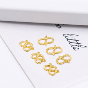 S-Shaped Gold Plated <b>Copper</b> Clasp For <b>Bracelet</b> Making 18K 14K Jewelry Findings Components - Product Image 2