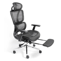 Chaise de bureau ergonomique à dossier haut, pivotante, réglable, en maille, pour le bureau à domicile