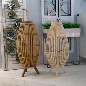 Grand plancher <span class=keywords><strong>bambou</strong></span> rotin tissé bougie <span class=keywords><strong>lanterne</strong></span> décoration de la maison famille arrière-cour support jardin décoration <span class=keywords><strong>lanterne</strong></span> - Product Image 4