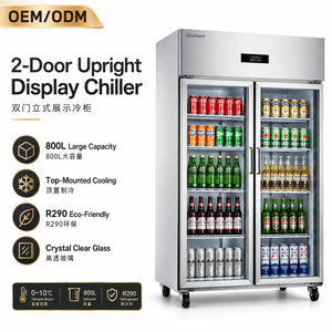 Réfrigérateur sous comptoir compact en acier inoxydable avec plan de travail pour la préparation des aliments et <span class=keywords><strong>congélateur</strong></span> pour restaurants rapide et cafés - Product Image 1