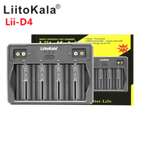 Chargeur de batterie LiitoKala Lii-D4 21700 pour 18650 18350 26650 16340 RCR123 14500 3.7v 1.2V Ni-MH/Cd, AA AAA SC D C