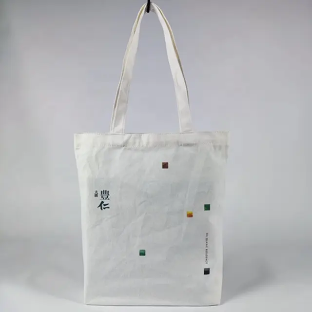 White Cotton Canvas Pouch Bag With Zipper Blank Cotton Canvas Shopping Handbag Tote Bags