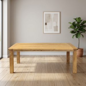 Mesa de Comedor Rectangular Moderna, Ecológica, Resistente, de Madera de Teca Sólida, Impermeable, con Orificio para Sombrilla, para Exteriores, Restaurantes, Resorts, Patios, para 10 Personas - Product Image 3