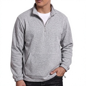 Sweat-shirt polaire pour homme, hiver, demi-zip, couleurs personnalisées, coupe oversize, col montant, fermeture éclair quart, 100% polyester, décontracté - Product Image 1