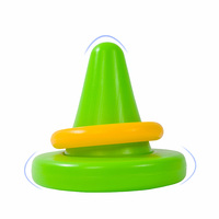 Pierre d'équilibre éco-responsable en plastique pour enfants, pour l'intérieur et l'extérieur, avec une chaise inclinée et quatre grands cercles, dès 4 ans