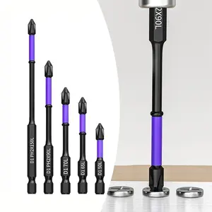 Jeu de tournevis magnétiques D1 Ph2x150L 70L 65L 50L, embouts pour visseuse à chocs, pour outils de jardinage et d'extérieur - Product Image 5