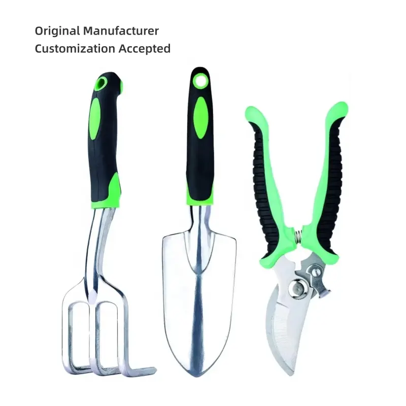 Factory Priced 3 Pack Pruner Garden Tools with Heavy Duty Aluminum Alloy Head and Colored Non Slip Grip