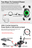 Support de téléphone universel étanche pour moto Kewig avec chargeur, support de téléphone pour vélo, scooter, pour téléphone portable de 4,7 à 7,2 pouces