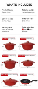 Ensemble d'ustensiles <span class=keywords><strong>de</strong></span> cuisine grande capacité 18 pièces : Casseroles 20/24/28CM, Marmite peu profonde 28CM, Poêle à frire 28CM – Vente en gros B2B - Product Image 5