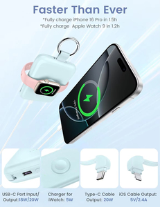<span class=keywords><strong>Cargador</strong></span> Portátil de 10000 mAh con Carga Rápida PD de 20 W, Banco de Energía con Cables Integrados para Teléfono, Reloj y Auriculares - Product Image 4