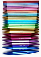 Juego de Agujas de Tejer Circulares Intercambiables, 13 Piezas, Coloridas, Grabadas con Láser, Desmontables, con Estuche de PU, para Tejer Suéteres