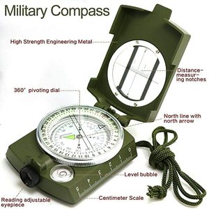 La Bàn Định Vị Sinh Tồn Chống Nước Huỳnh Quang Đêm Thấu Kính Nhìn Thấy Kim Loại Để Đi Bộ Đường Dài, Cắm Trại, Săn Bắn - Product Image 3