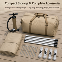 Tente gonflable de luxe pour le glamping, tissu Oxford 420D, imperméable, quatre saisons, ouverture automatique rapide, espace extra large, portable