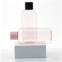 Bouteilles en plastique transparent rose de 100 ml avec bouchons à clapet, contenants cosmétiques pour huiles essentielles, huiles de massage, huiles nettoyantes