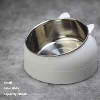 Biche pour animaux de compagnie Base en plastique oblique en acier inoxydable chat chien bol ensemble mignon personnalisé pour petits animaux protéger la colonne cervicale chien bol pour animaux de compagnie