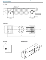 Celda de Carga de Punto Único, Galga Extensométrica de 60 kg 80 kg, Aleación de Aluminio, IP65 C3/C4/C5 para Básculas de Banco, Sensor de Gravedad, Sensor de Presión