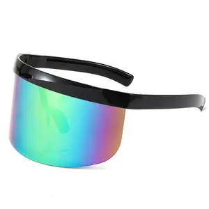 Dda1727 óculos de sol polarizado colorido, armação grande, à prova de poeira, anti uv, para ciclismo, à prova de vento