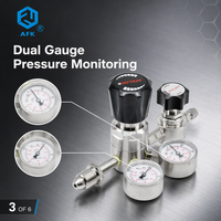 Détendeur de gaz haute pression SS316 avec double manomètre pour bouteilles de gaz industrielles (butane, GPL, propane, argon)