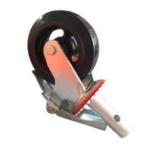 İskele Pu ağır 6 inç 8 inç kauçuk iskele boru sarhoş tekerlek fren ile - Product Image 2