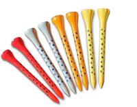 Nouveauté : Tees de golf en bois de formes personnalisées, couleurs mélangées, 38 mm, 54 mm, 70 mm, 83 mm, avec logo spécial imprimé