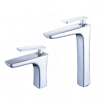 Grifo mezclador monomando de lavabo de aleación de níquel, cromo y zinc, plateado, con válvula cerámica, venta al por mayor