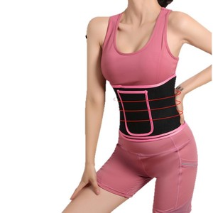 Silver Ion Sports Sweat-Inducing Waist Slimming Belt For Running Yoga Fitness Black Pink Border Polyester <b>Material</b> - Product Image 5