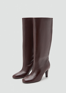 <span class=keywords><strong>Bottes</strong></span> montantes en <span class=keywords><strong>cuir</strong></span> <span class=keywords><strong>bordeaux</strong></span> à la mode pour femmes, <span class=keywords><strong>bottes</strong></span> à bout carré à talon chaton, <span class=keywords><strong>bottes</strong></span> de fête quotidiennes élégantes - Product Image 3