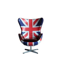 Chaise oeuf vin rouge bar à cigares chaise pivotante unique Union Jack Style britannique rétro personnalisé bureau ordinateur meubles de maison