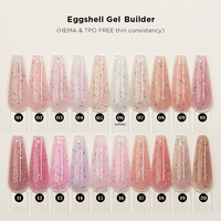 Gel d'extension d'ongles Hema Free TPO Free, hautement pigmenté, à texture fine, gel pailleté, série Builder, pour salon de manucure professionnel